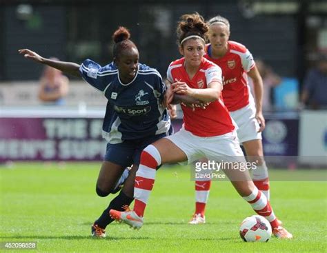 Jade Bailey Of Arsenal Ladies Is Challenged By Naomi Cole Of Millwall