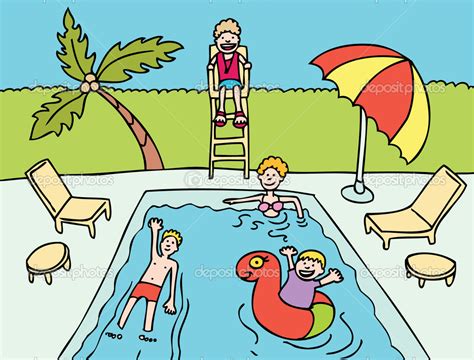 Clip Art Of People In Cartoon Swimming Pool Free Image Download