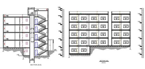 Download Apartment Building Section Drawing Dwg File Cadbull