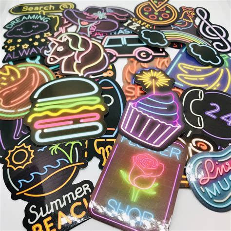 25 Neon Stickers Etsy