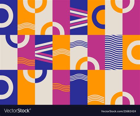 Bauhaus Design Seamless Pattern Geometric Vector Image