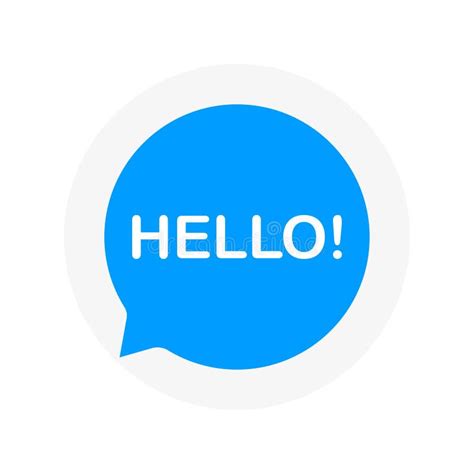 Cute Vector Speech Bubble Icon With Hello Greeting Stock Vector