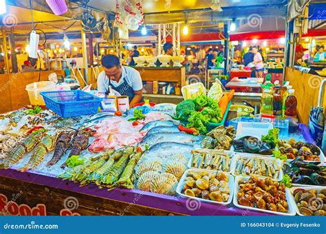 Fresh Seafood In Bangla Market Patong Phuket Thailand Editorial