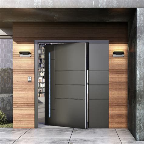 Pivot Doors Modern Custom Large Pivoting Doors With Glass And Wood