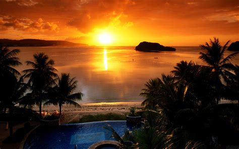 Hawaii Beach Sunset Hd Wallpaper Sunset Nature