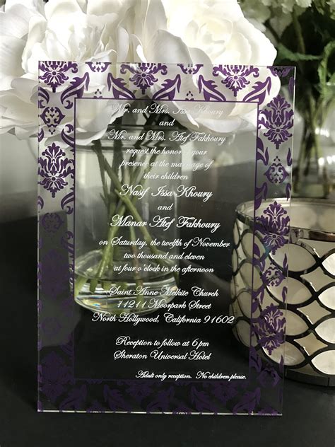 Clear Acrylic Wedding Invitation Acrylic Wedding