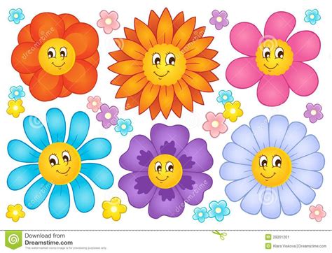 Cartoon Spring Flowers 101 Clip Art