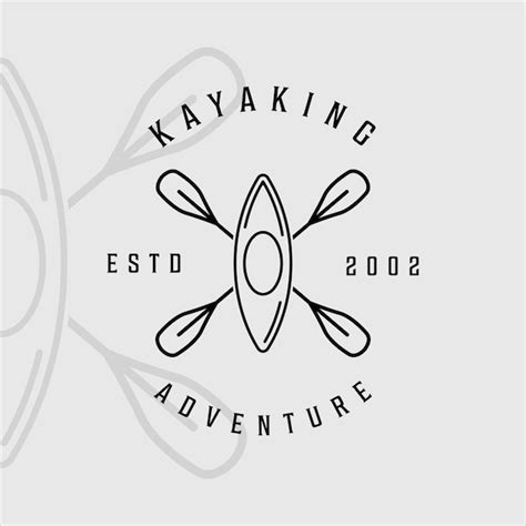 Premium Vector Kayak Or Canoe And Paddle Logo Line Art Simple