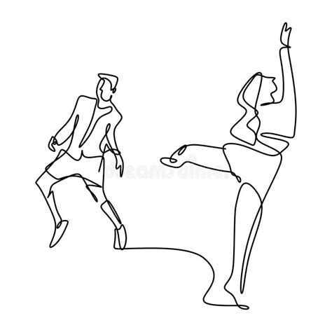 Continuous Line Drawing Dance Woman Stock Illustrations 851