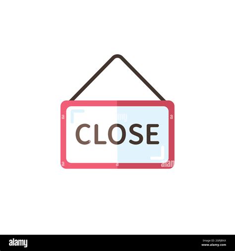 Close Notice Label With Text Flat Color Icon Commerce Vector
