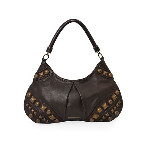 Burberry Leather Alverton Studded Hobo Brown Luxity