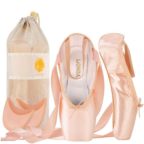 Buy Ijonda Professional Ballet Pointe Shoes For Womens Pink Satin Practice Ballet Slippers For