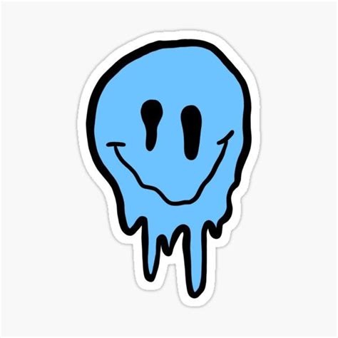 Cute Drippy Blue Smiley Face • Millions Of Unique Designs By