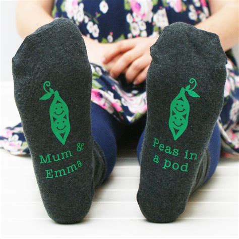Personalised Peas In A Pod Womens Socks By Sparks And Daughters