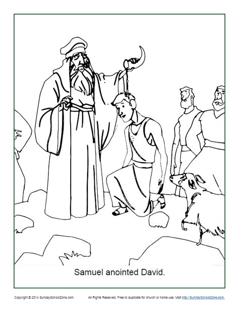 Samuel Anointed David Coloring Page Childrens Bible Activities