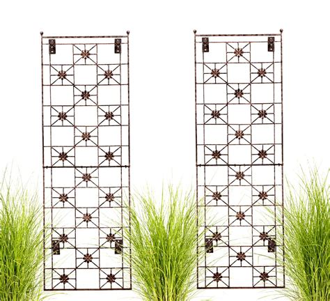 H Potter Set Of 2 Metal Wall Decor Trellises Indoor Outdoor With Wall