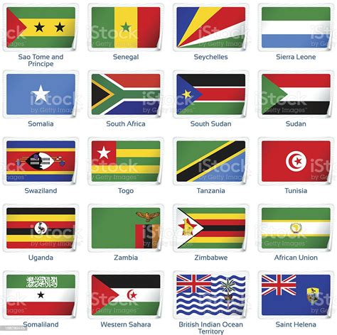 Sticker Flags Africa Stock Illustration Download Image Now Istock
