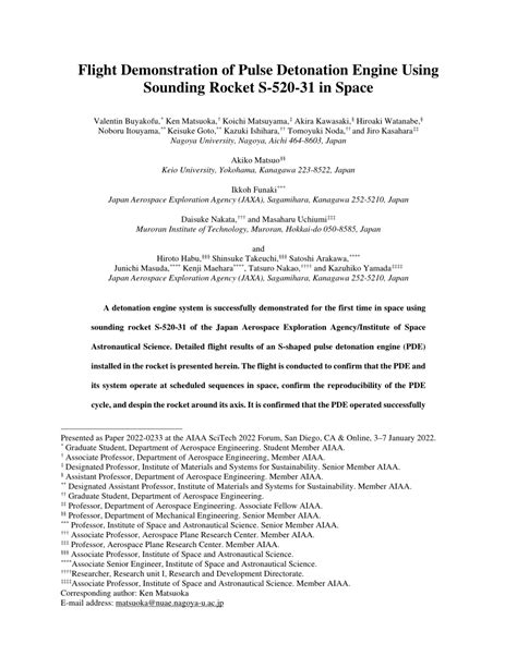 Pdf Flight Demonstration Of Pulse Detonation Engine Using Sounding