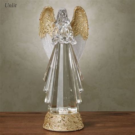 Angelic Glitter Swirl Led Lighted Angel Table Accent By Roman