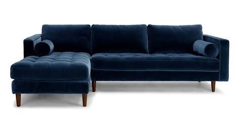 Sven Cascadia Blue Left Sectional Sofa Sectionals Article Modern