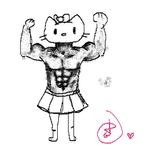 Pixilart Buff Hello Kitty For What Reason Idk By Dizzythecat123