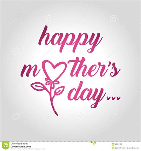 Happy Mothers Day Greeting Card Vector Illustration Stock Vector Illustration Of Celebration