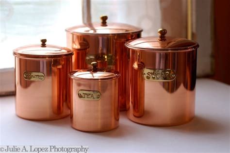 Vintage Solid Copper Canister Set Etsy