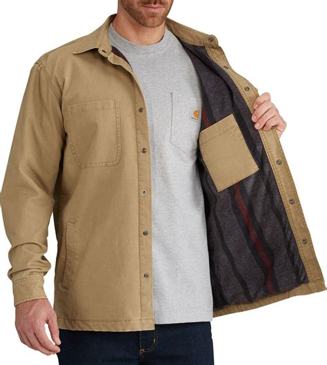 Carhartt Rugged Flex Rigby Fleece Lined Shirt Jacket In Dark Khaki