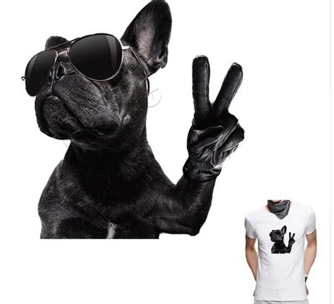 Iron On Patch Cool Dog With Glasses For Clothing Badge Stickers