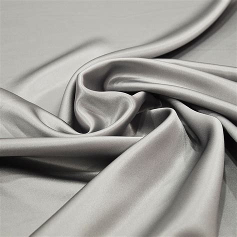 Grey Satin Fabric 100 Silk — Tissus En Ligne