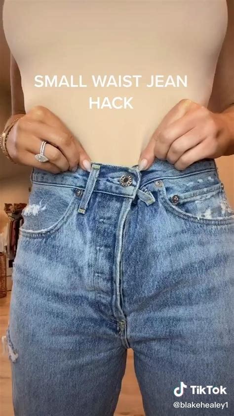 Small Waist Jean Hack Video Denim Hacks Diy Clothes Hacks Diy