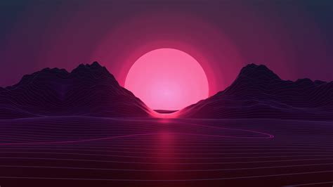 Retrowave Sunset 4k Wallpaper