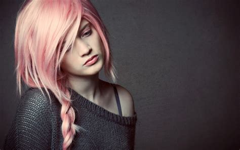 Women Model Pink Hair Pink Eyes Sad Wallpapers Hd Desktop And