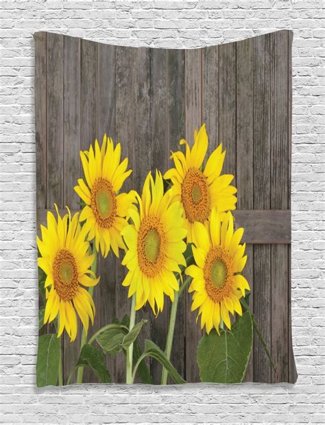 Sunflower Decor Wall Hanging Tapestry Helianthus Sunflowers Against