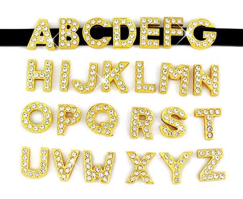 26pcs Gold Slide Charm Letters Gold Alphabet Charms Wholesale Etsy