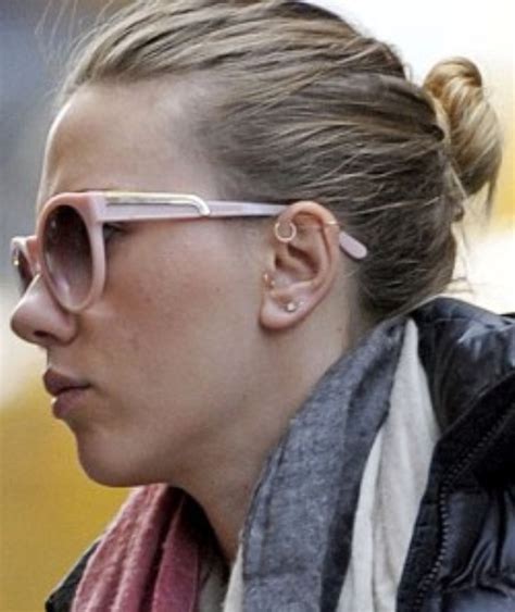 Inner/forward helix piercing itself sits partially below bridge (need to check where mine comes in and rests there cutely, the auricle piercing seems in line wi. Scarlett johansson piercings, tragus, forward helix, helix ...