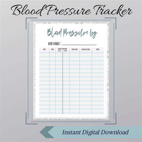 Blood Pressure Tracker Bullet Journal Instant Download Etsy