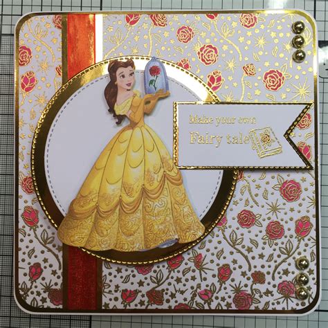 Disney Belle Colourful Creation Card Disney Cards Princess Card