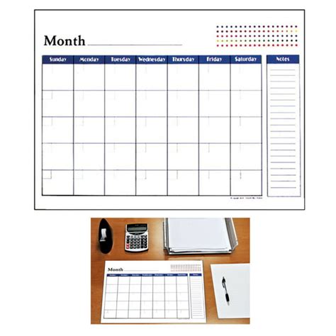 1 X Undated 12 Month Desk Pad Calendar 17x22 Inches Office Monthly
