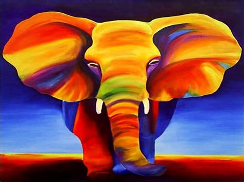 Animal Colorful Warm Color Series Elephant Diamond Art Free Diamond