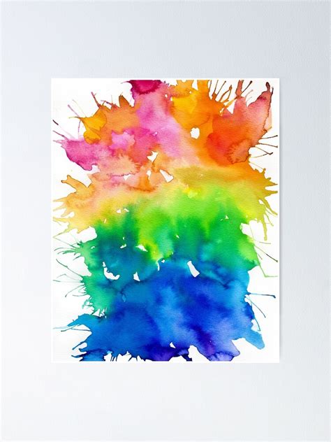 Rainbow Watercolor Paint Splash Art Poster For Sale By Artbybee7