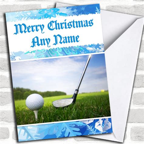 Golfer In Golf Cart Personalized Birthday Card Red Heart Print
