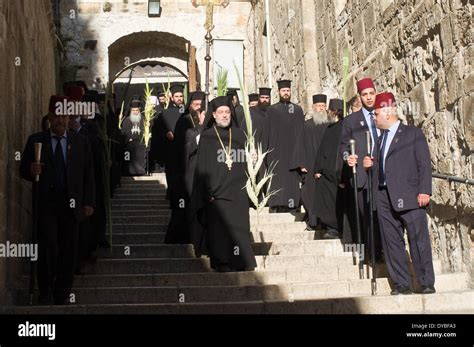 Jerusalem Middle East 13th Apr 2014 A Procession Leads Theophilus