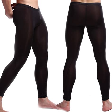 sexy mens penis pouch underwear stretch tight leggings long johns pants trousers ebay