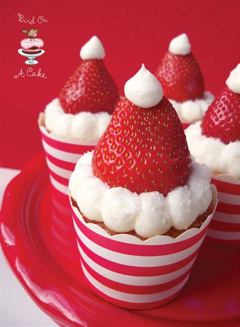 See more ideas about japanese christmas cake, christmas cake, japanese christmas. Bird On A Cake: Strawberry Santa Hat Cupcakes