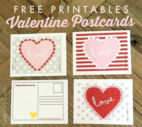 Adorable Valentine Postcards Free Printables Valentine Postcards