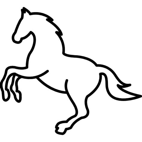 White Jumping Horse Outline Free Animals Icons