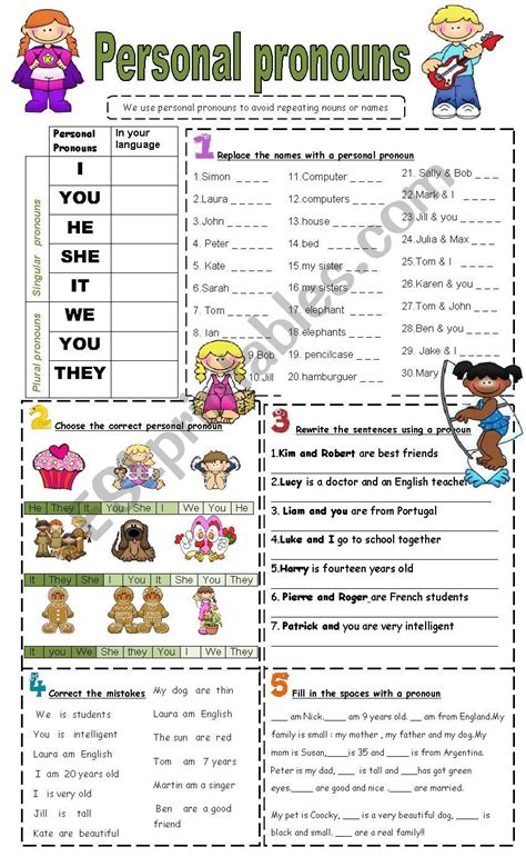 Worksheet On Personal Pronouns Printable Word Searches