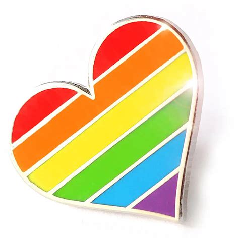 Compoco Pride Lgbtq Rainbow Heart Enamel Pin Soslanty