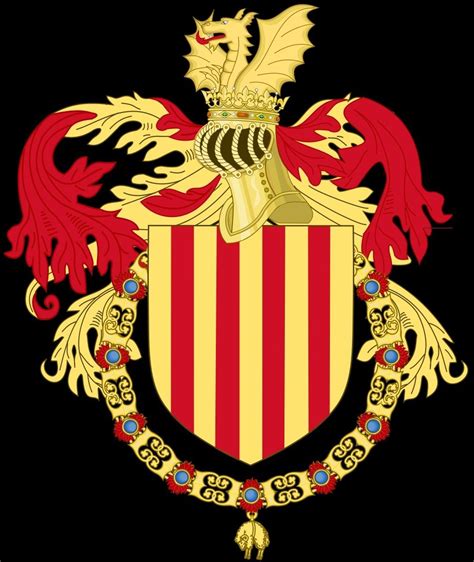 Escudo De Los Monarcas Aragoneses Del Siglo Xvi Al Xix Collar Del Toisón De Oro Coat Of Arms